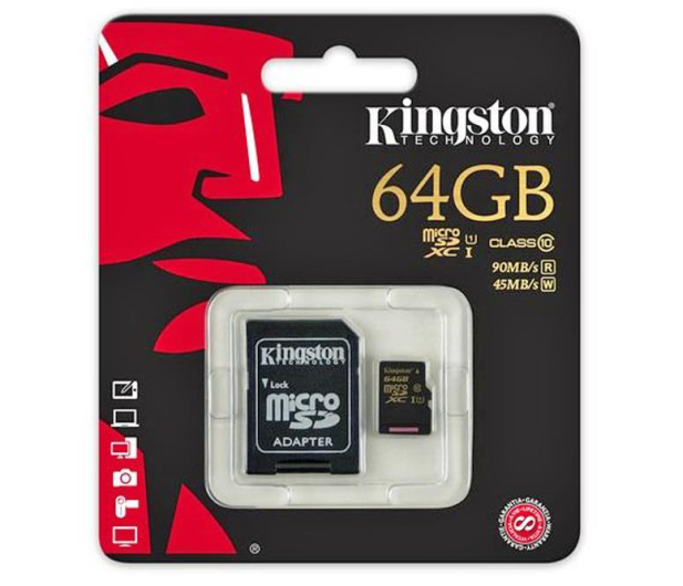 Kingston 64GB microSDXC Class10 zapis 45MB/s odczyt 90MB/s - 201448 - zdjęcie 3